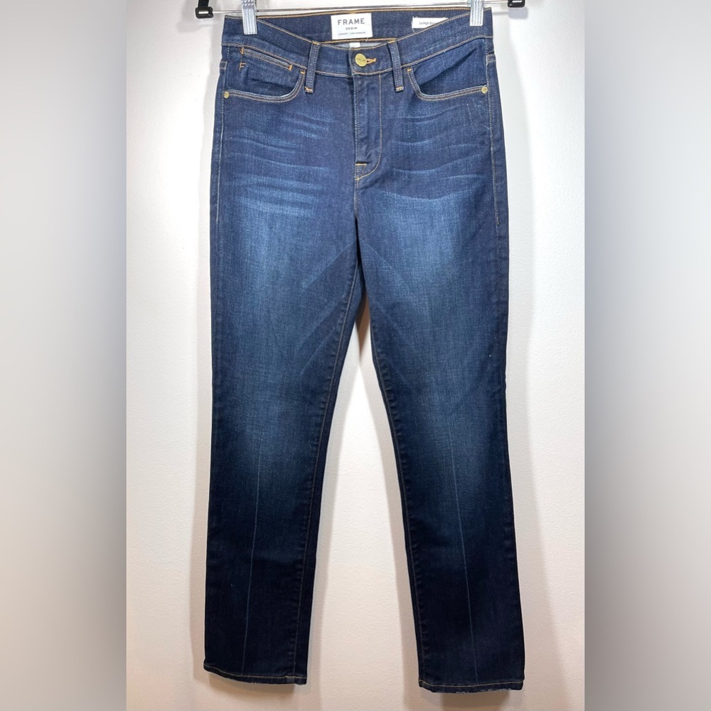 NWOT Frame Jeans Women’s Size 25 LE HIGH STRAIGHT Blue Dark Wash